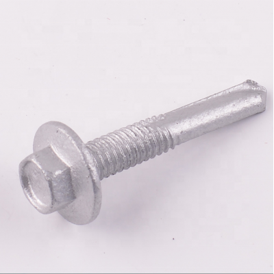 Self drilling screw with hex flange head DIN7504K